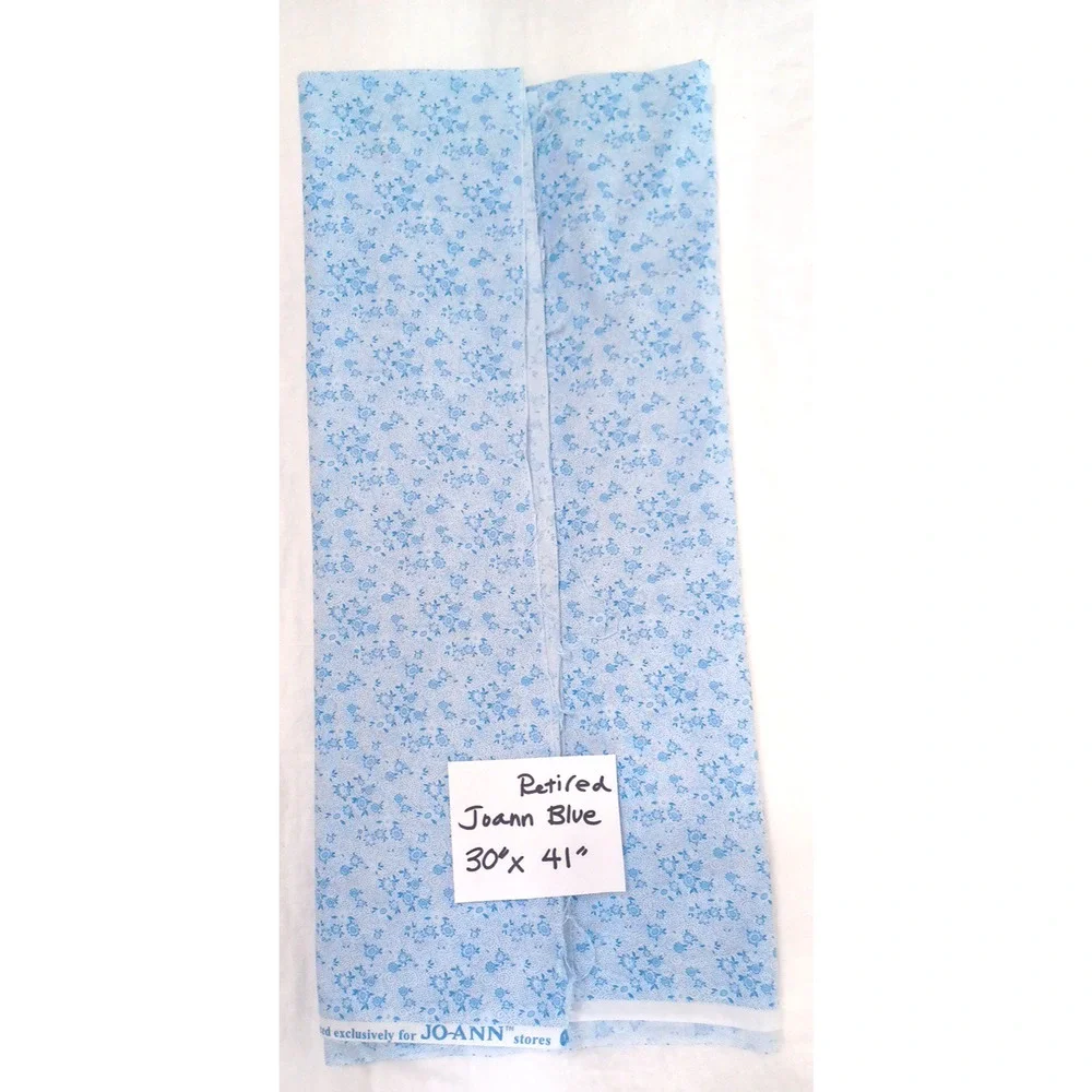 Jo-Ann Blue Petite Floral Sewing Quilt Craft Cotton Fabric 1 Pc 30